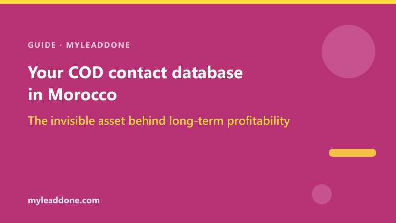 COD contact database in Morocco — lead scoring and delivery rate, MyLeadDone
